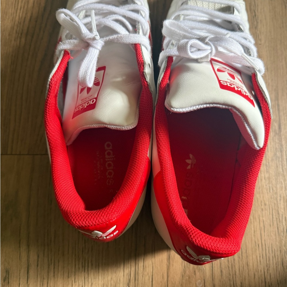 Adidas Shell Toe ( Men’s ) White with Red Stripes